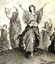 Miriam leading the women in song